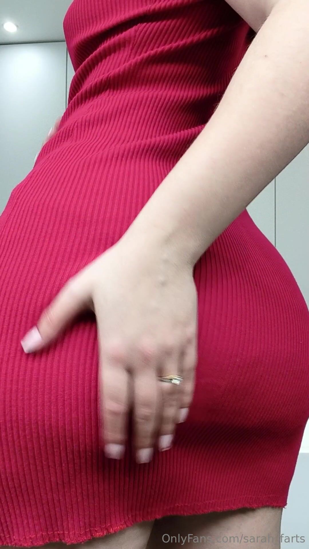 sarah_farts in a red dress