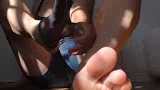 Amateur Ballbusting Feet Tease