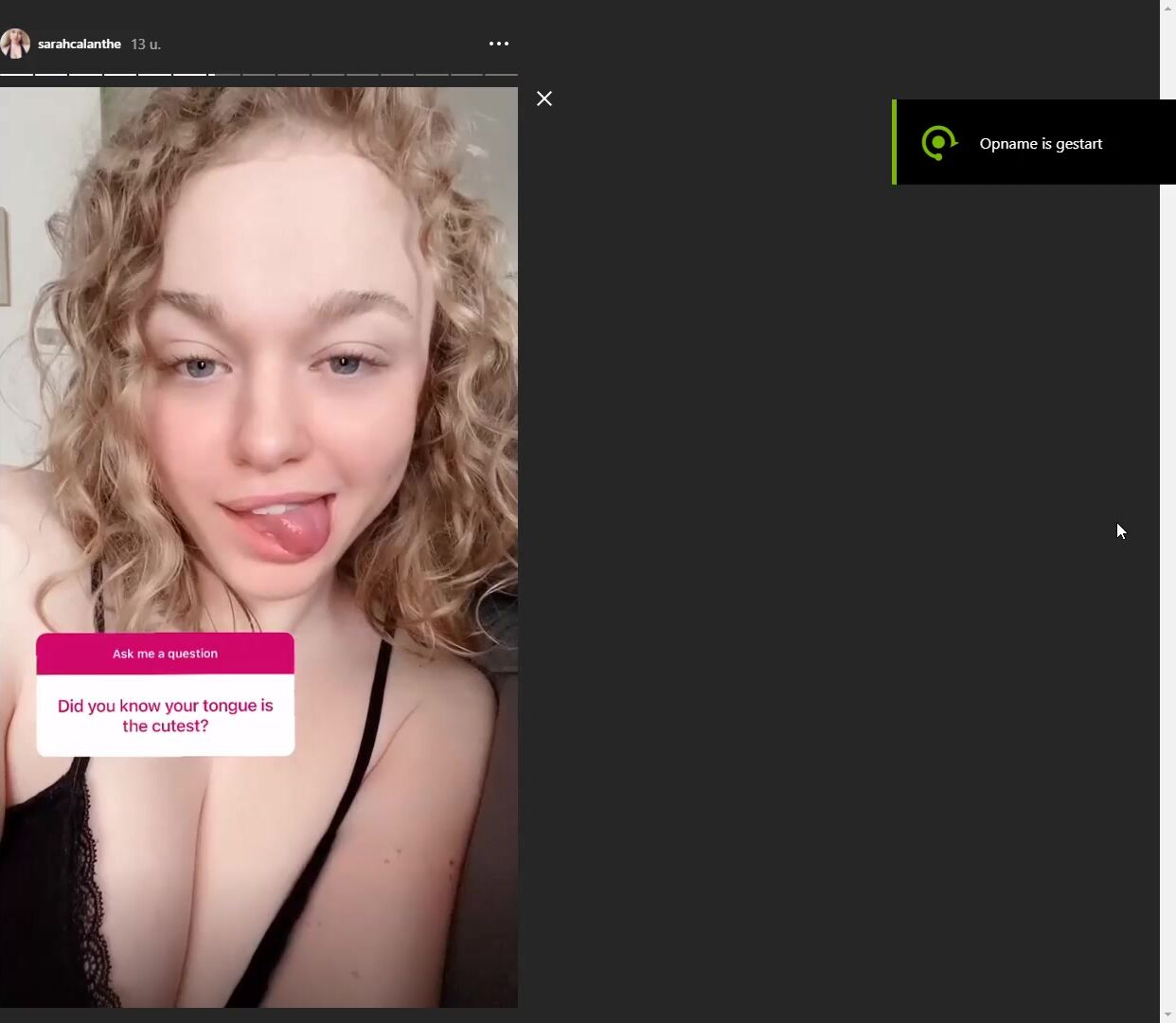 Sarah Calanthe tongue