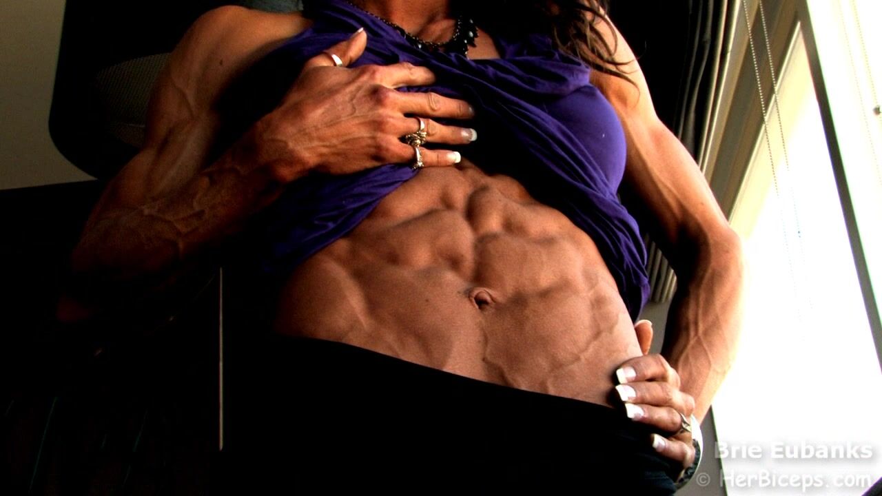 Brie purple top ripped abs 1