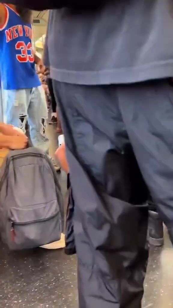 Public femdom - Busy train - footstool