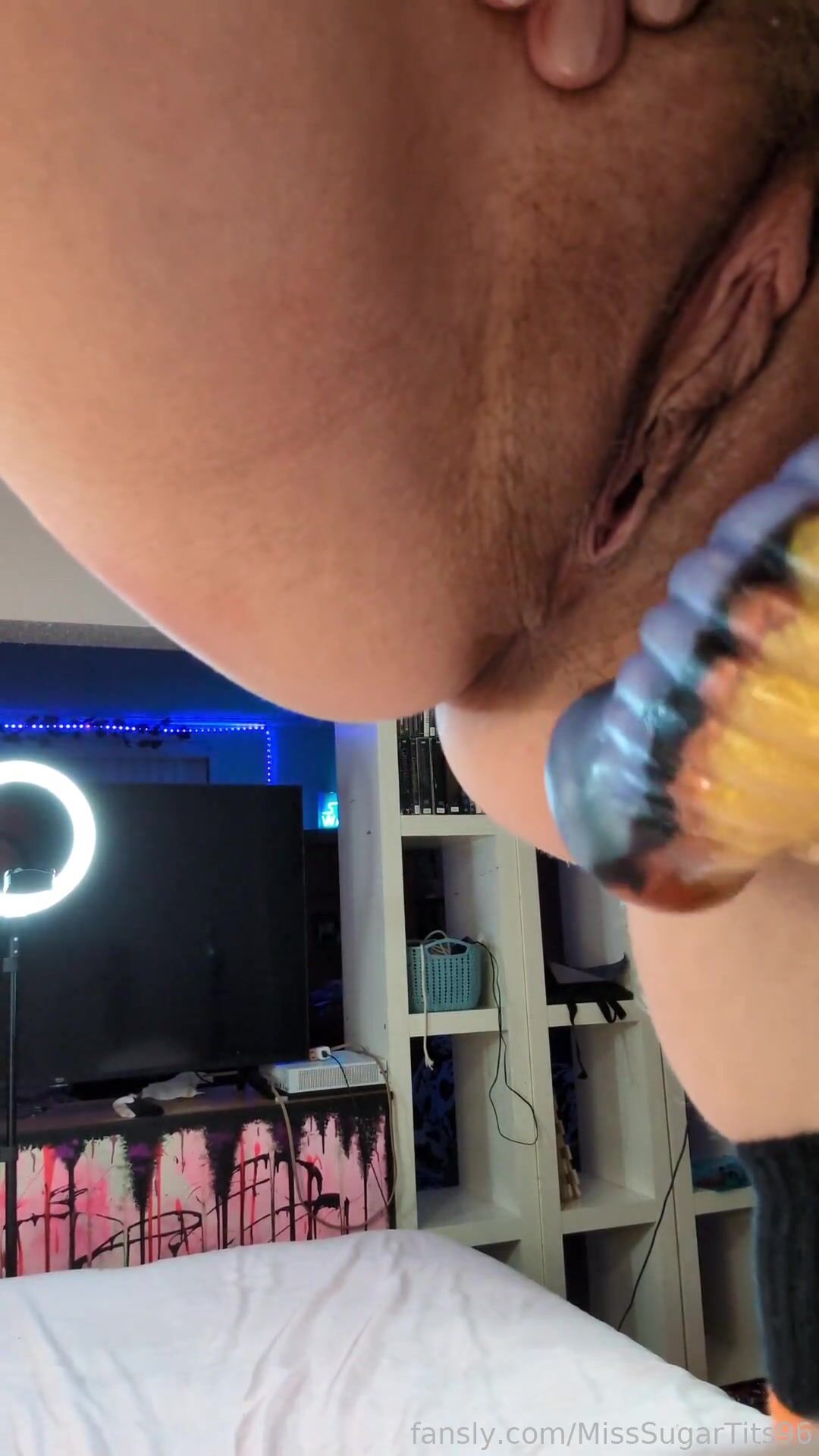 MissSugarTits96 Cockwork Orange: Watch me work this monster dildo from every angle you can imagine.