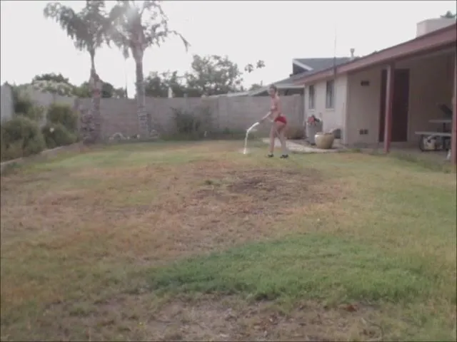emmabanks mowing lawn topless xxx video