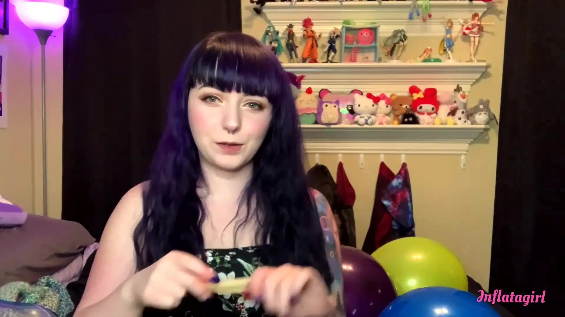 inflatagirl blowing up busting balloons with heels xxx video
