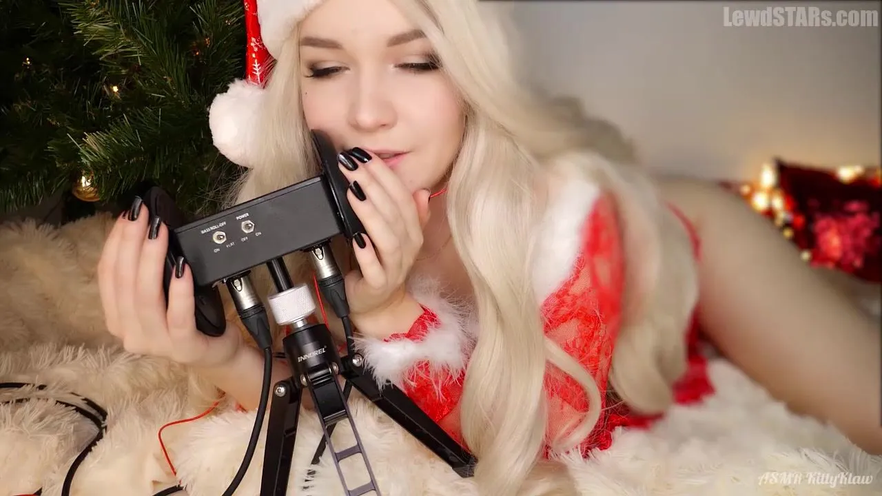 kittyklaw asmr santa girl licking, mouth sounds, triggers patreon xxx videos