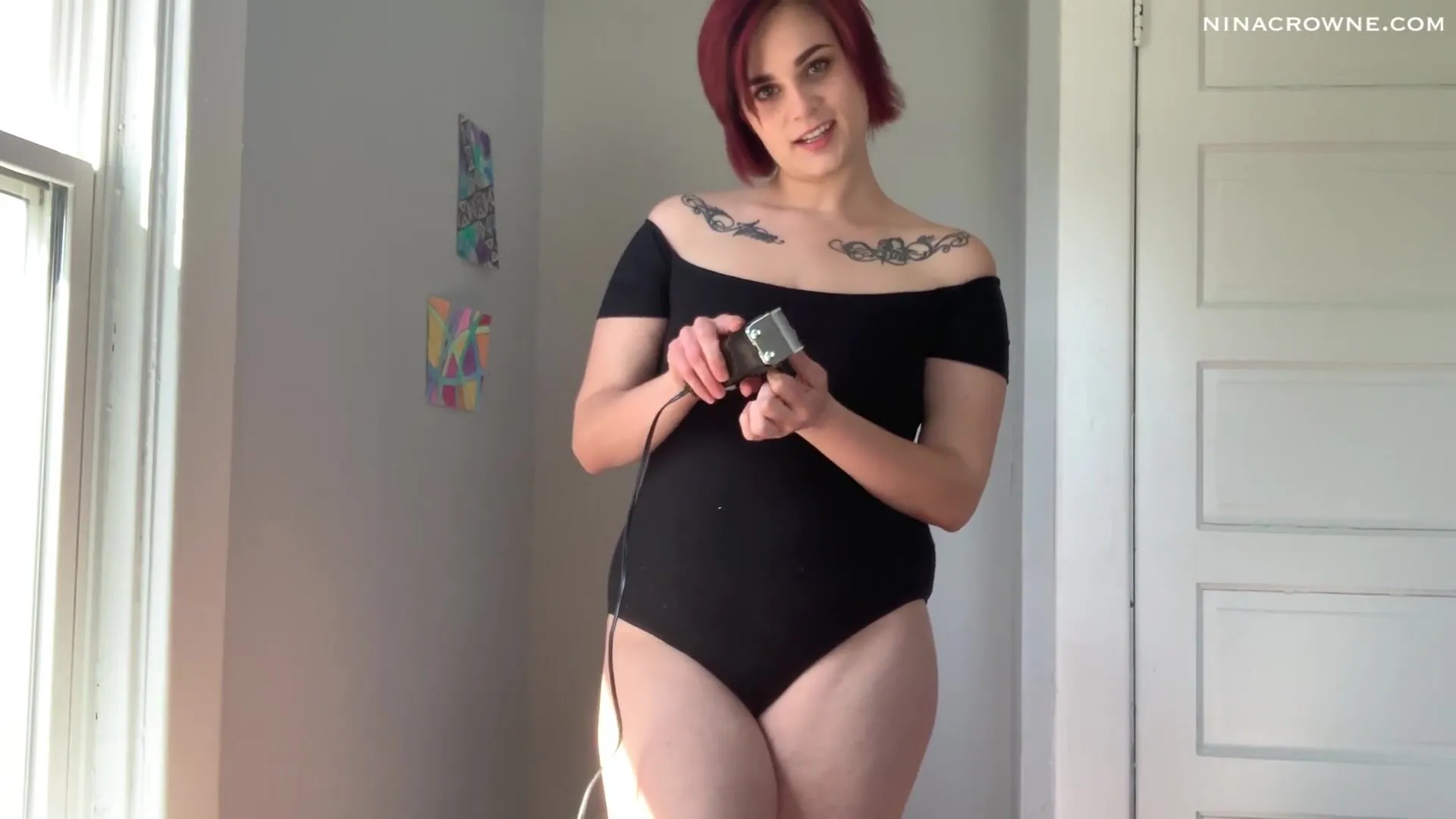 nina crowne admiring nina for a price pov buzzcut