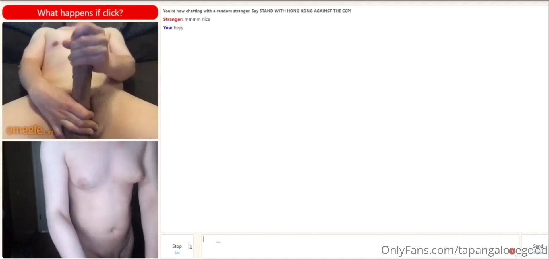 Tapangalovegood stroking to guys on omegle... now omegle is really fucking  annoying. the guys are absolut