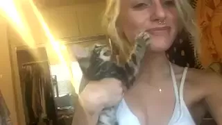 Naomi Woods plays with a cat premium free cam snapchat & manyvids porn videos