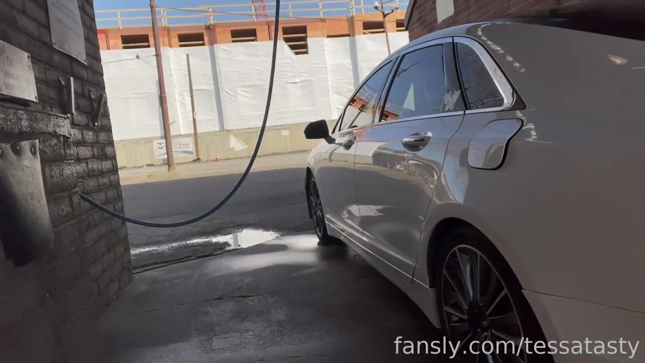 Tessa Tasty - naked at car wash