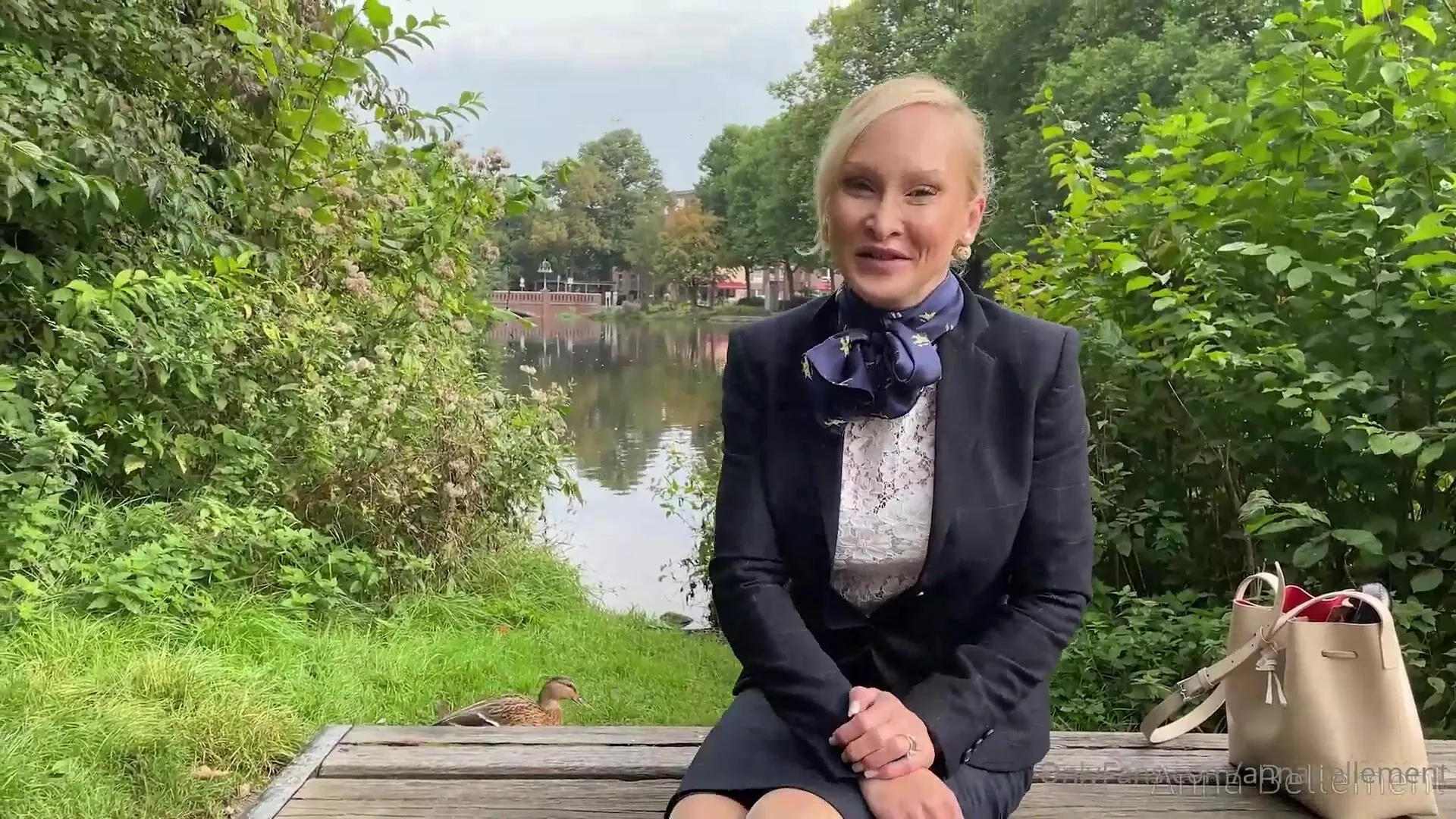 annabellement hugo boss dress suit in blue and 100 silk stockings on a german market video 13 00min t xxx onlyfans porn videos