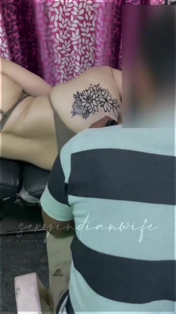 sexyindianwife Getting Tattoo on Naked Boobs & Ass