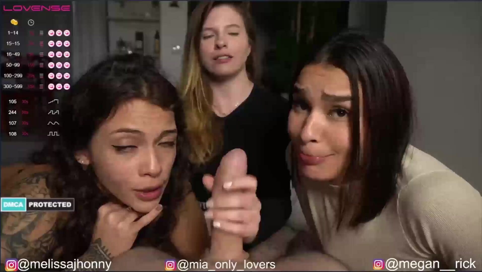 Cutefacebigass 4some with 3 girls