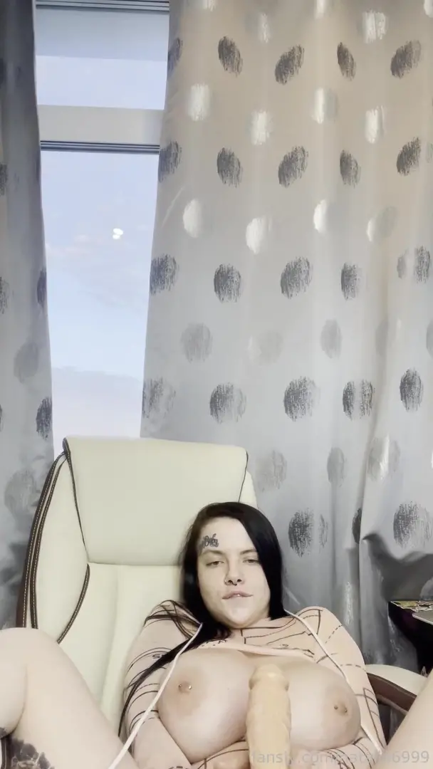 natalia6999 tit fucks dildo with huge boobs while using vibrator