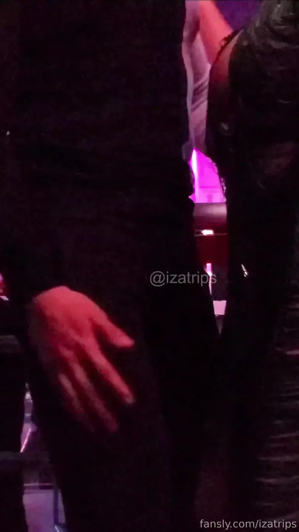 Izatrips Downblouse with fantastic and sexy sheer long dress at the nightclub
