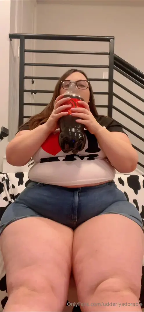 Udderly adorable soda chug and burp