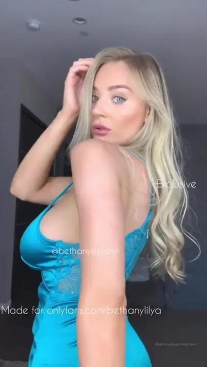 Bethanylilya - bethanylilya blue silk dress video