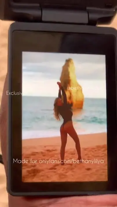 Bethanylilya - bethanylilya sheer bodysuit and fishnet tights on the beach public nudity