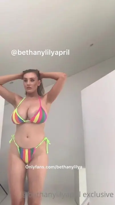 Bethanylilya - bethanylilya tiny rainbow bikini