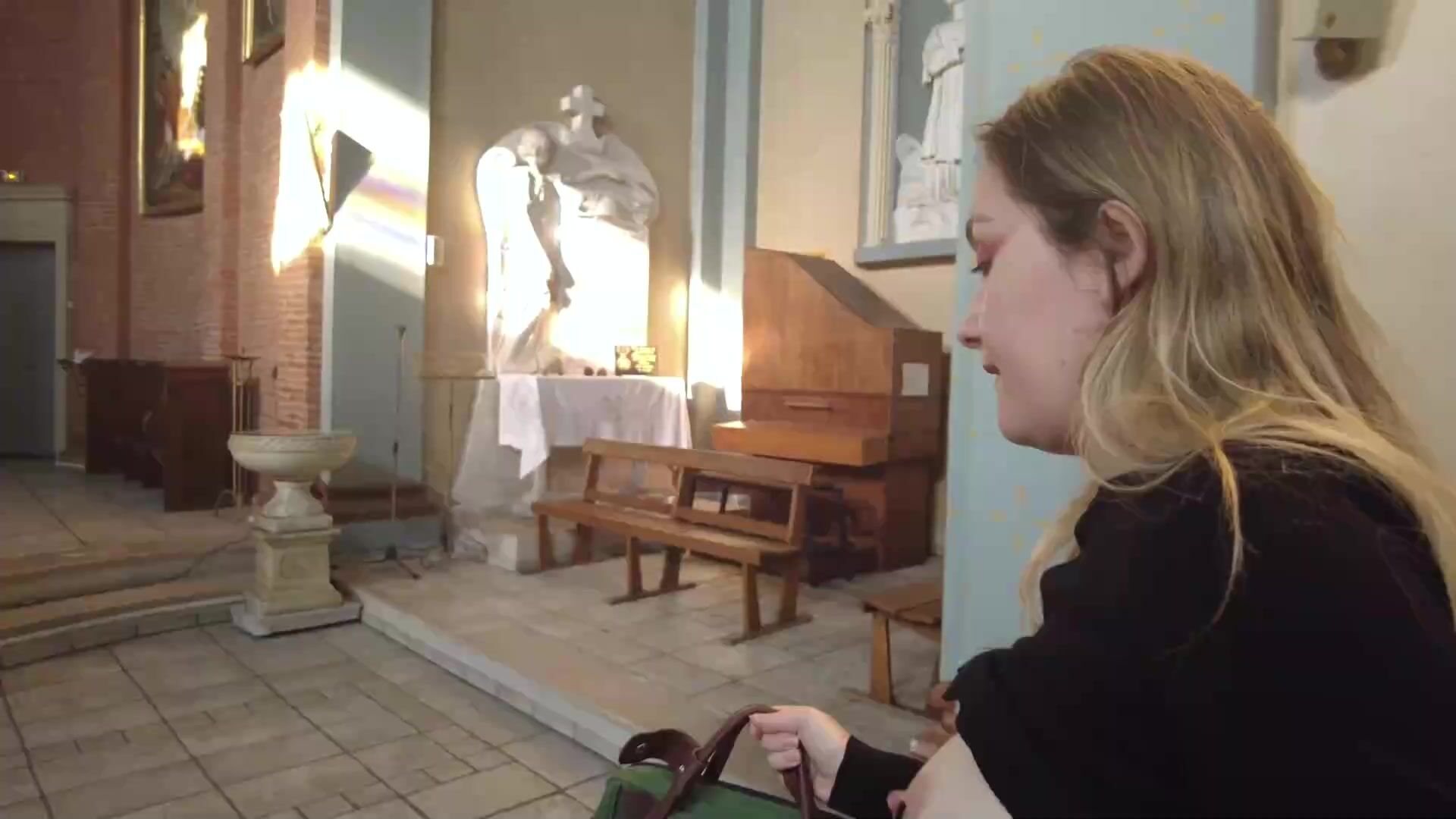 LouiseLittleFrench Naked in church