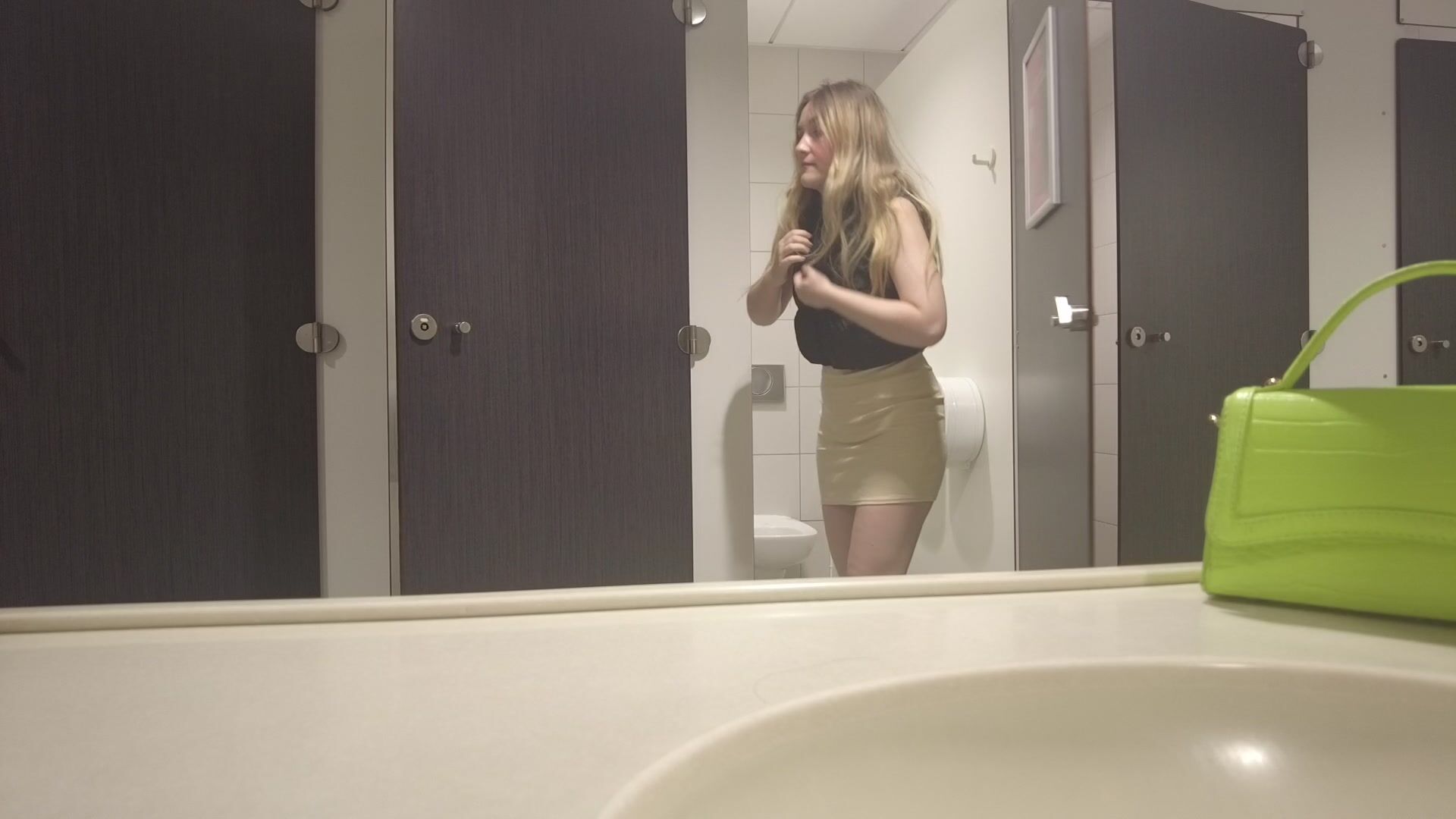 louiselittlefrench naked in public store bathroom