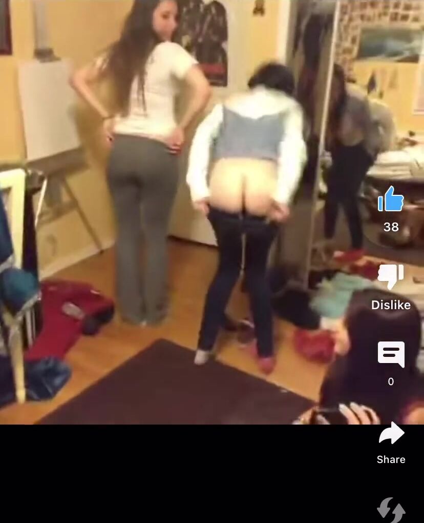 Girls mooning