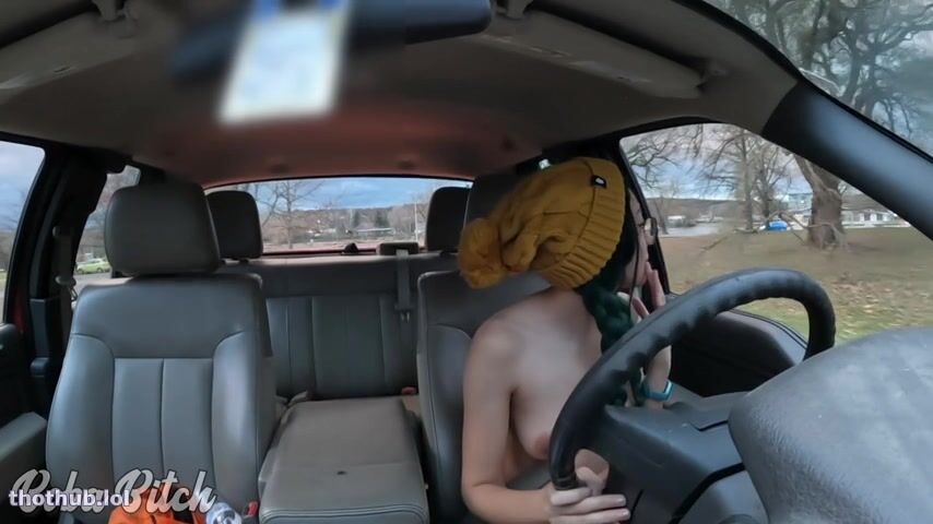 Boba Bitch Driving 5 Miles from my Clothing & Masturbating in Public