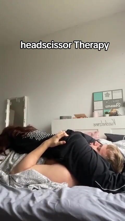 Unknown girl headscissors boyfriend