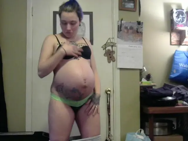 Sexy Pregnant Girl Stripping