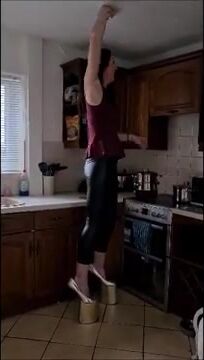 Tall Amazon Mel 6ft4 and her Tiny Kitchen